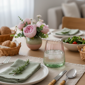 Copo de Vidro Colombia 420ml - Rosa e Verde