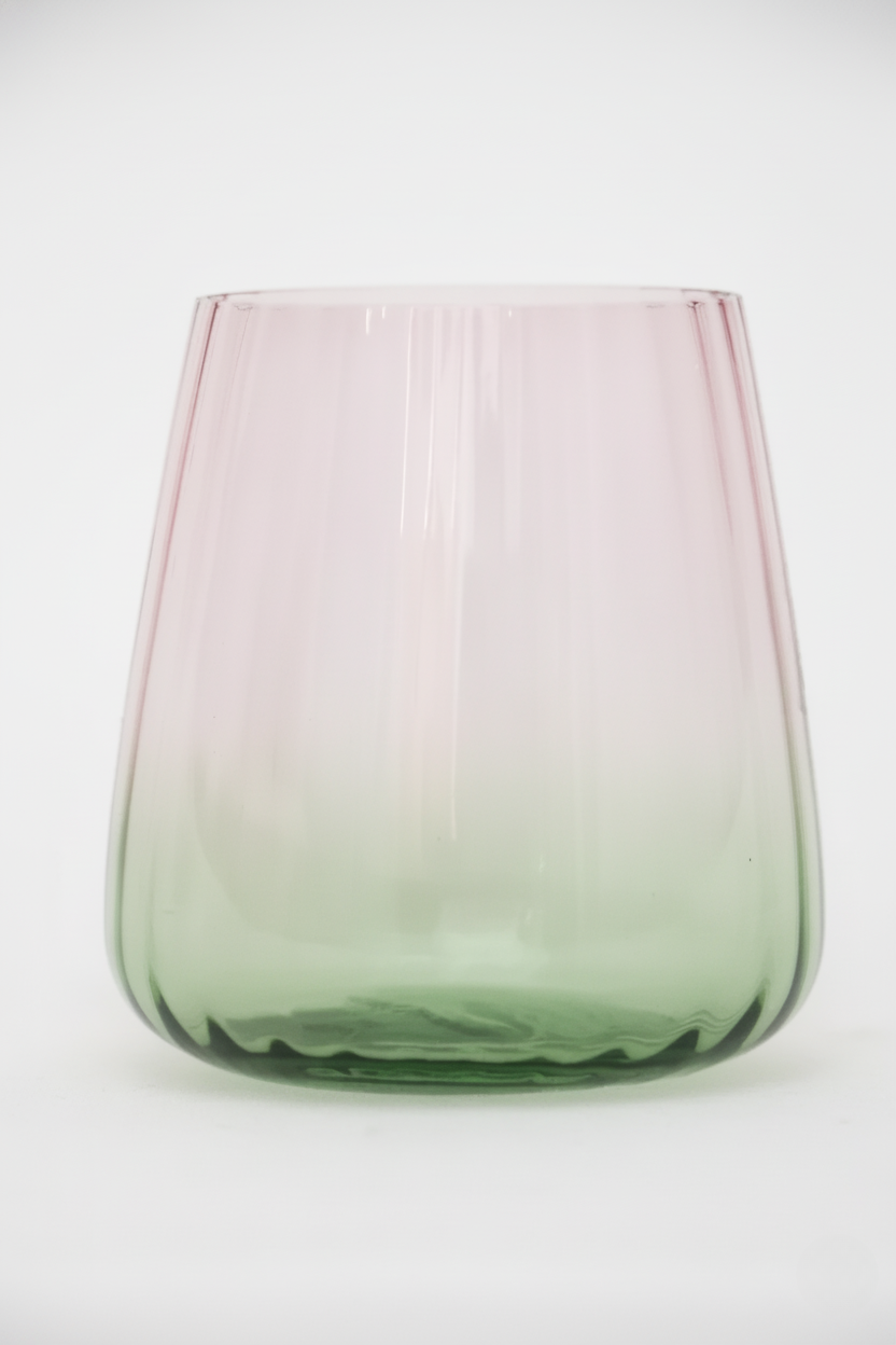 Copo de Vidro Colombia 420ml - Rosa e Verde