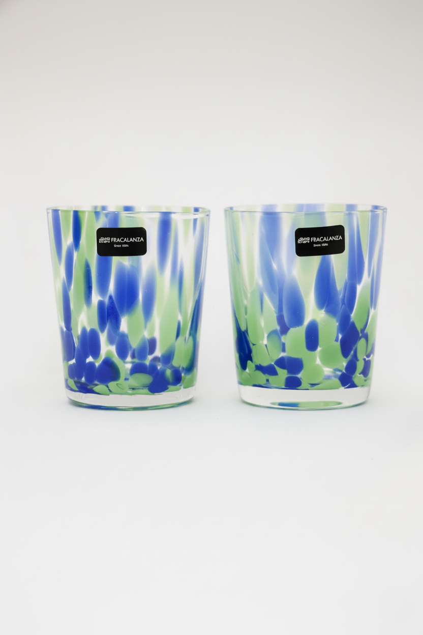 Jogo 2 Copos de Vidro Aquarelle 320ml, Fracalanza