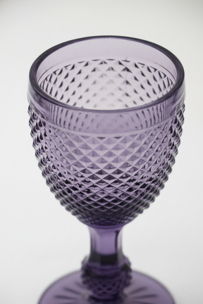 Jogo 6 Taças de Vidro Bico de Jaca Roxa