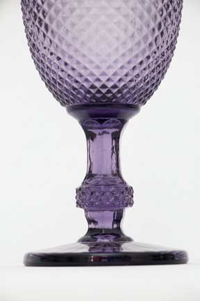 Jogo 6 Taças de Vidro Bico de Jaca Roxa