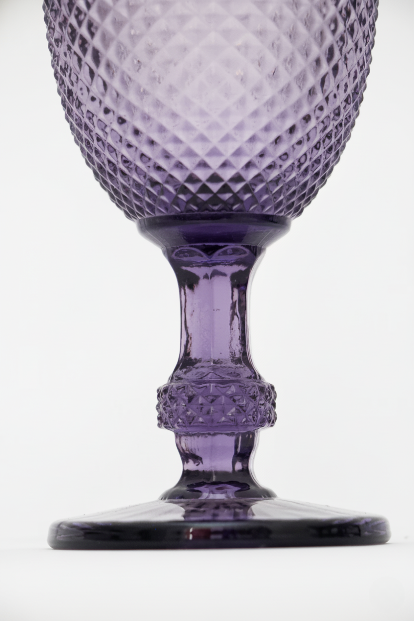 Jogo 6 Taças de Vidro Bico de Jaca Roxa