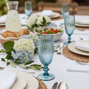 Jogo 6 Taças de Vidro para Champanhe Blue