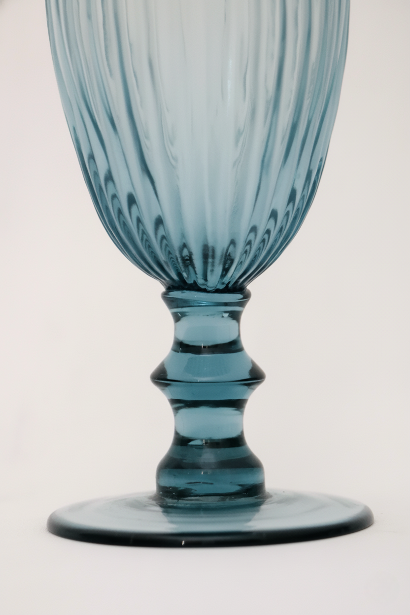 Jogo 6 Taças de Vidro para Champanhe Blue