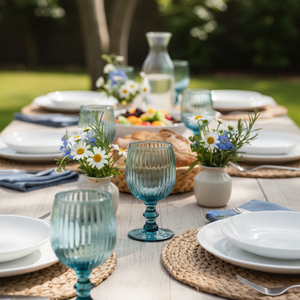 Jogo 6 Taças de Vidro p/ Vinho Kiwi Blue