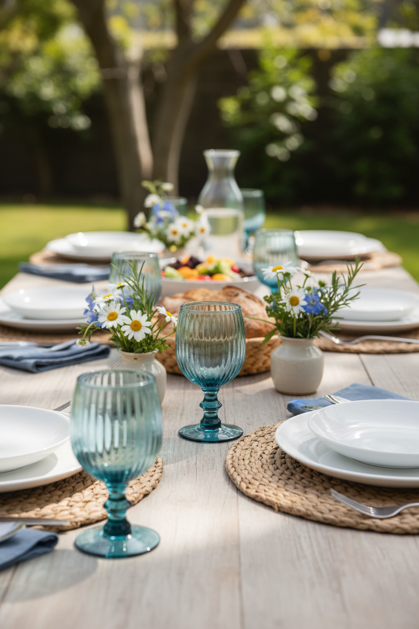 Jogo 6 Taças de Vidro p/ Vinho Kiwi Blue