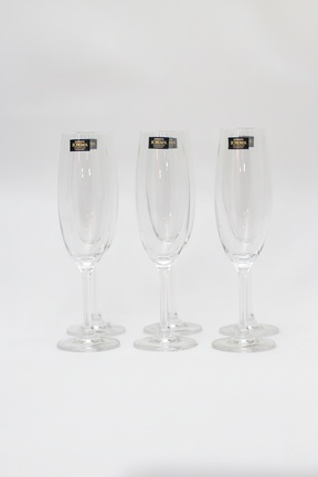 Jogo 6 Taças de Cristal p/ Champanhe linha Bohemia 220ml, Lyor