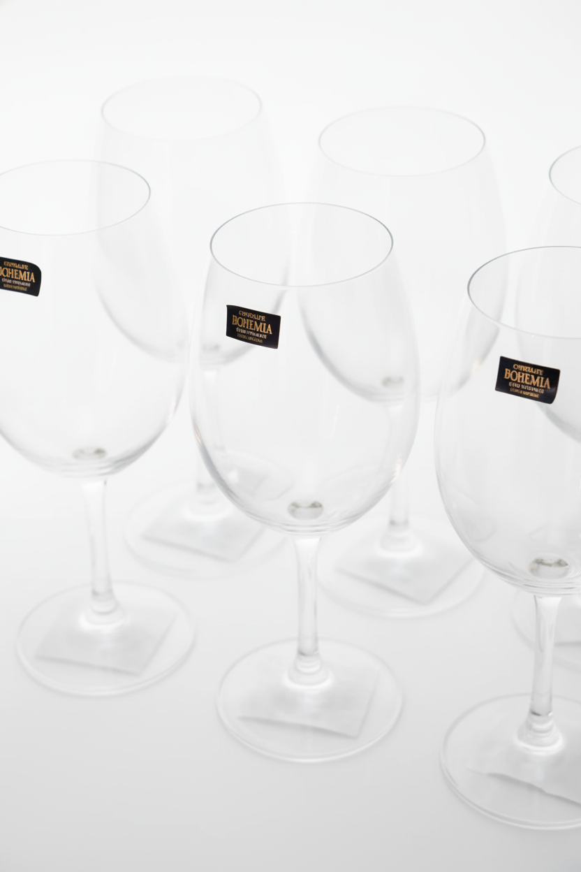 Jogo 6 Taças de Cristal p/ Vinho linha Bohemia 580ml, Lyor
