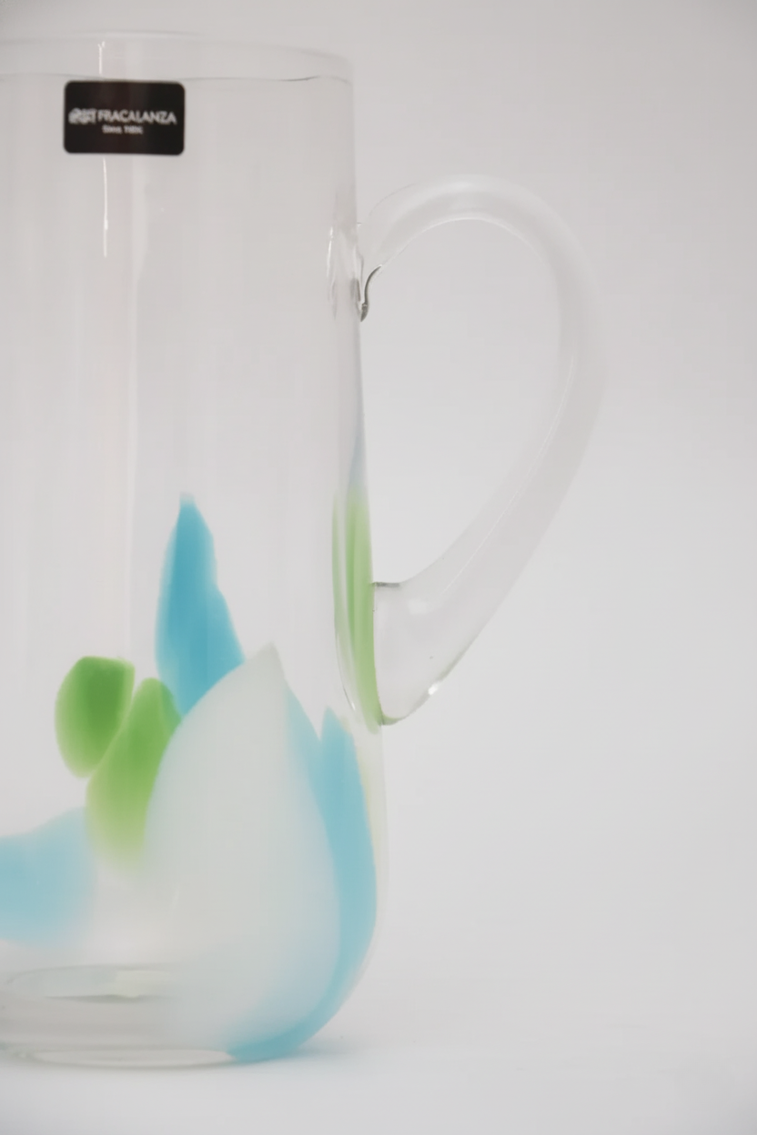 Jarra de vidro Pétala 1,2L - Verde, Azul e Branca, Francalanza