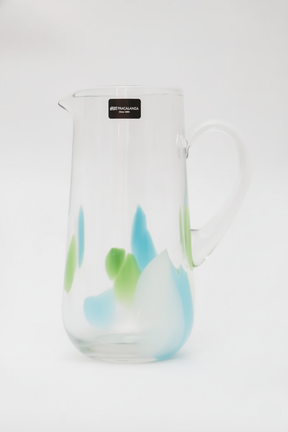 Jarra de vidro Pétala 1,2L - Verde, Azul e Branca, Francalanza