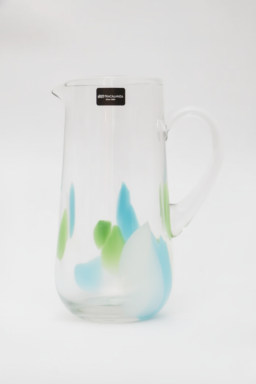 Jarra de vidro Pétala 1,2L - Verde, Azul e Branca, Francalanza