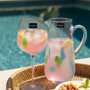 Jarra de vidro Pétala 1,2L - Verde, Azul e Branca, Francalanza