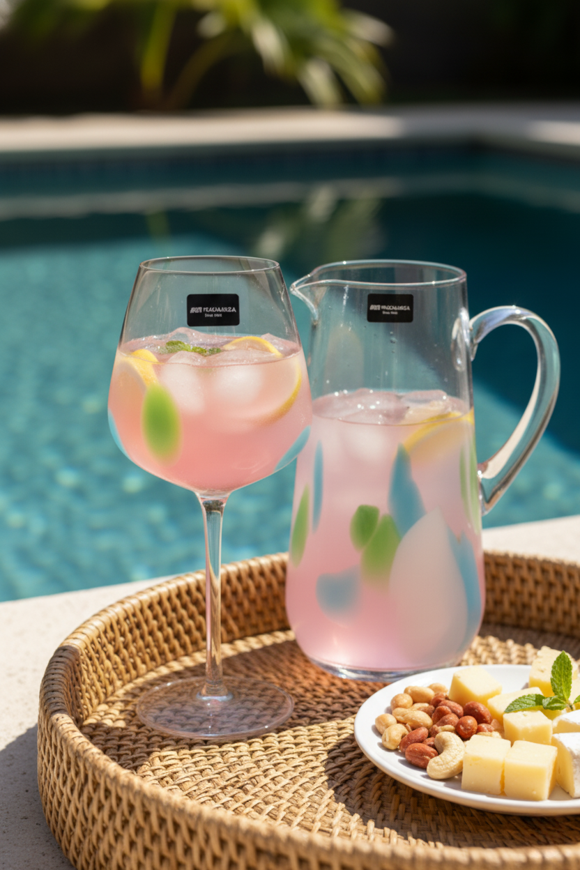 Jarra de vidro Pétala 1,2L - Verde, Azul e Branca, Francalanza