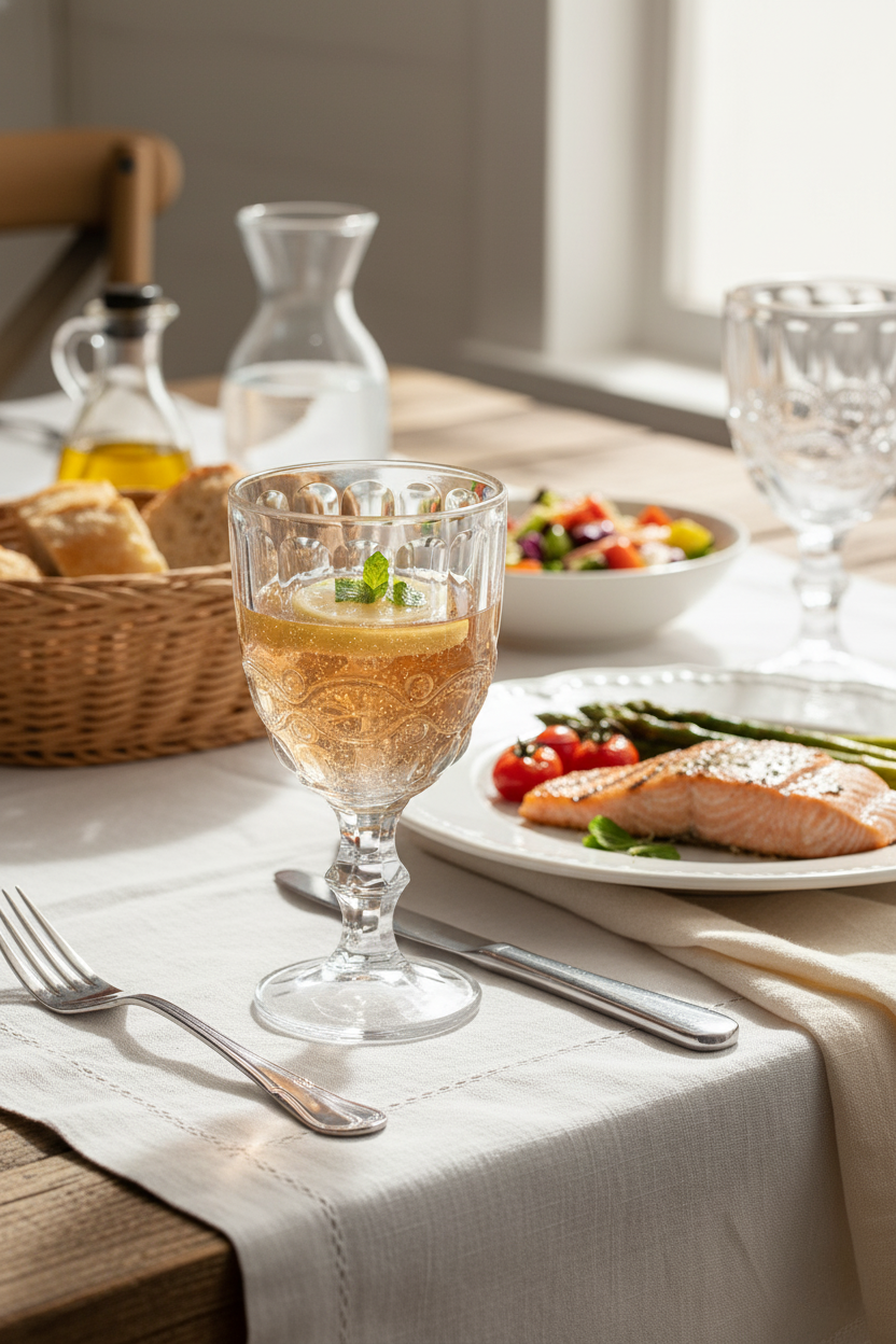 Jogo 6 Taças de Vidro p/ Água Libélula 300ml, Lyor