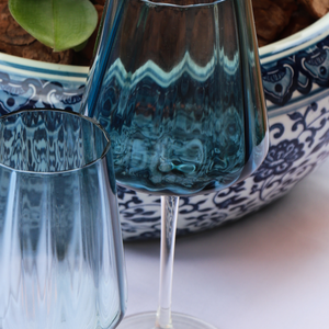 Taça de Vidro P/ Vinho Azul Marinho 450ml