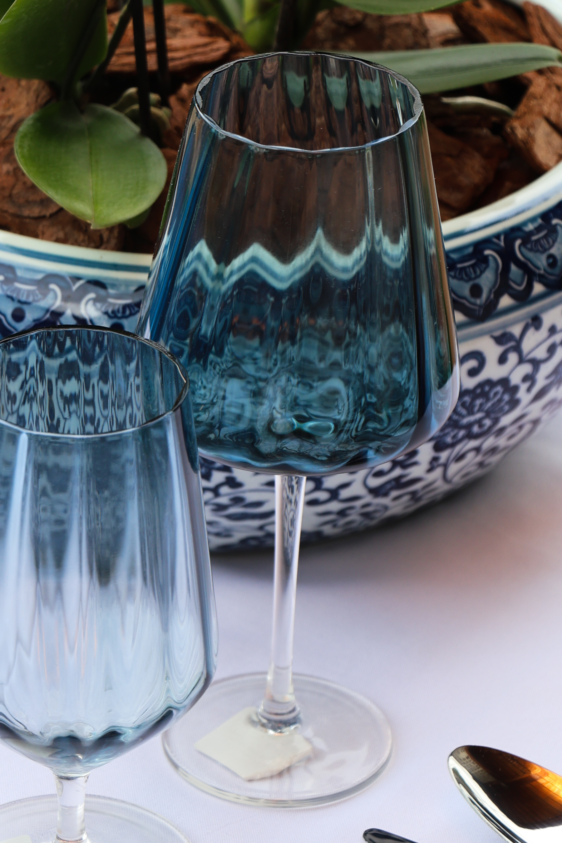 Taça de Vidro P/ Vinho Azul Marinho 450ml