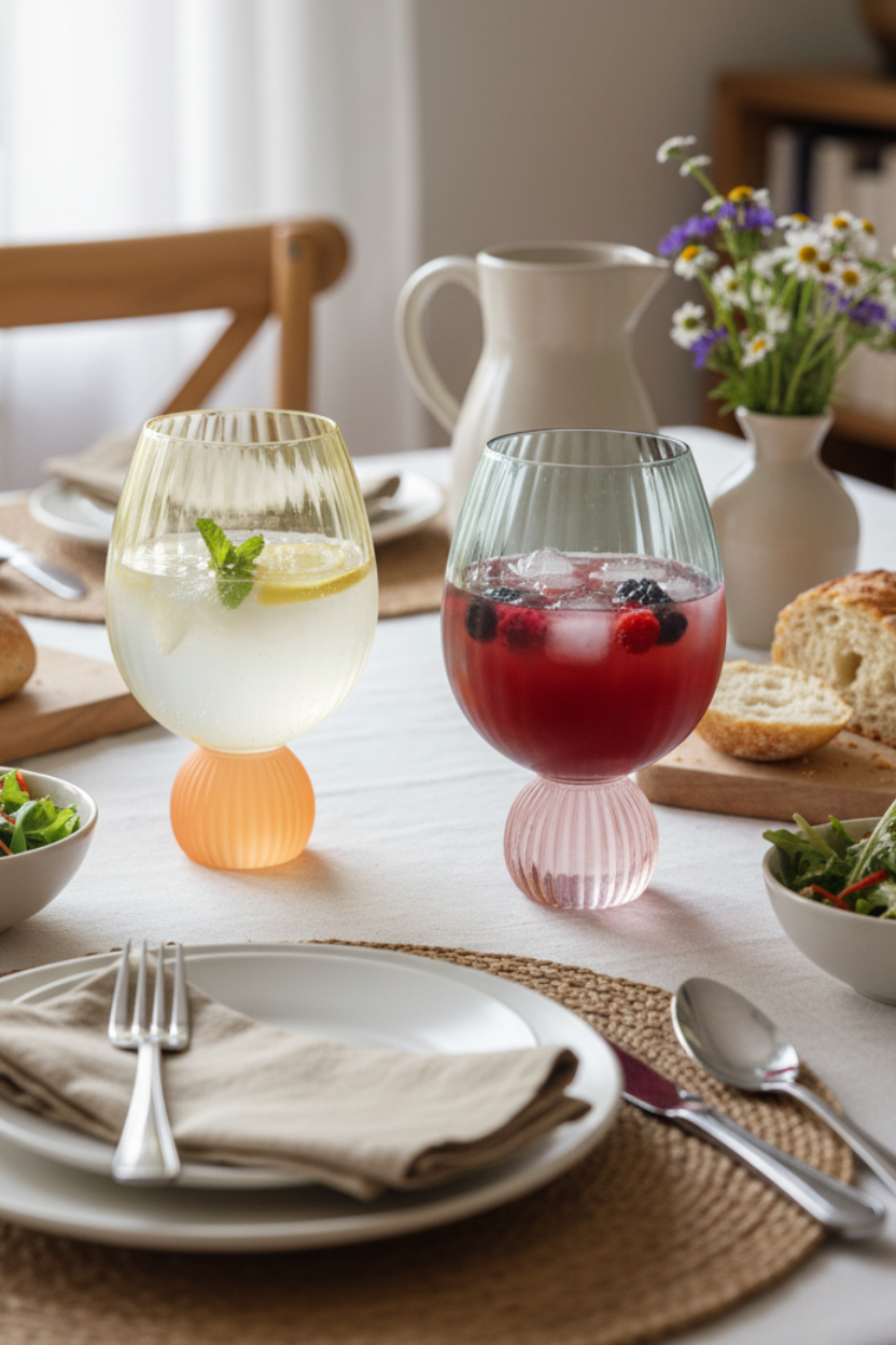 Taça de Vidro P/ Água Esfera Colors 500ml