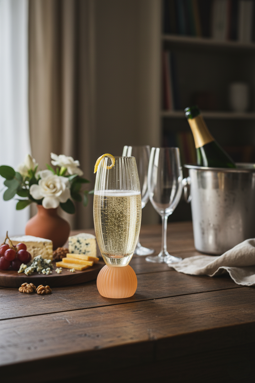 Taça de Vidro p/ Champanhe Esfera Colors 210ml