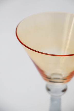 Taça de Vidro Coupe Suíça 150ml - Âmbar e Cinza