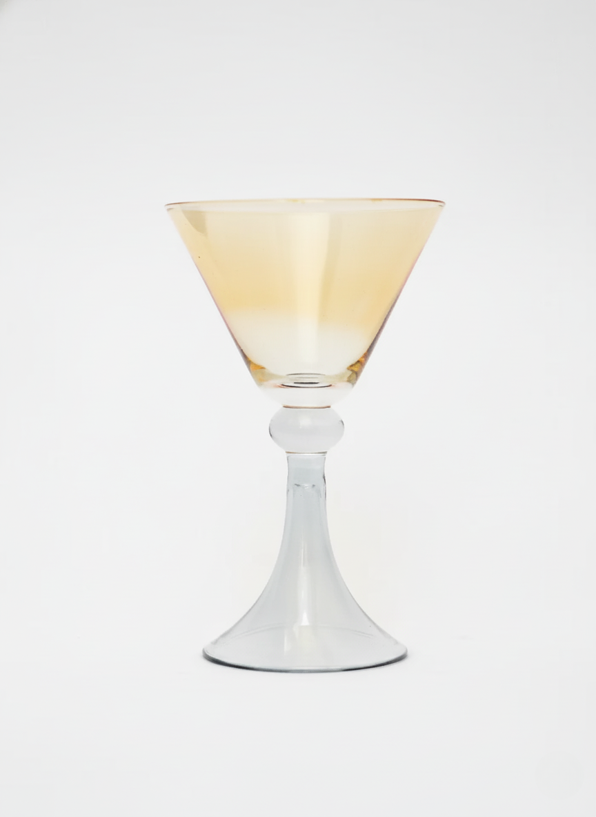 Taça de Vidro Coupe Suíça 150ml - Âmbar e Cinza