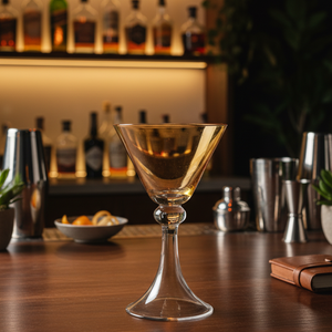 Taça de Vidro Coupe Suíça 150ml - Âmbar e Cinza