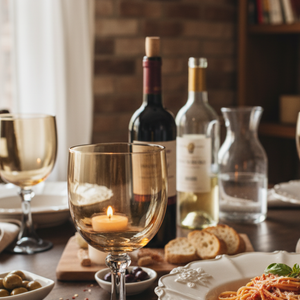 Taça de Vidro p/ Vinho Portugal 360ml - Âmbar e Cinza