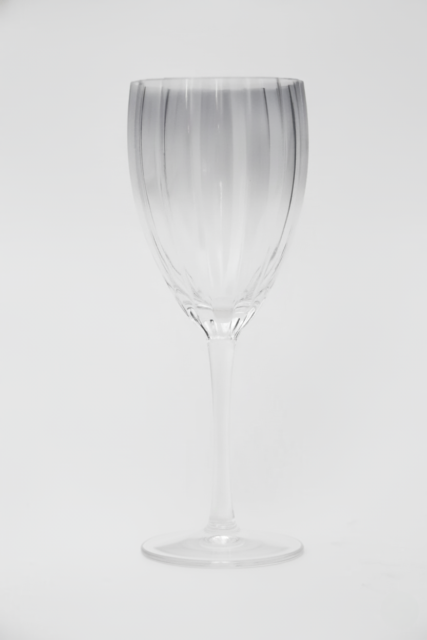 Taça de Vidro Belga Transparente e Cinza 320ml