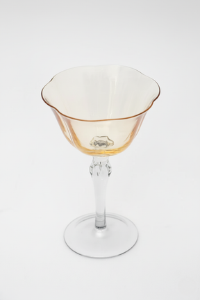 Taça de Vidro Coupe Holanda 180ml - Amarelo e Cinza