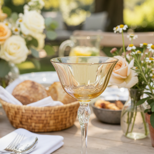 Taça de Vidro Coupe Holanda 180ml - Amarelo e Cinza