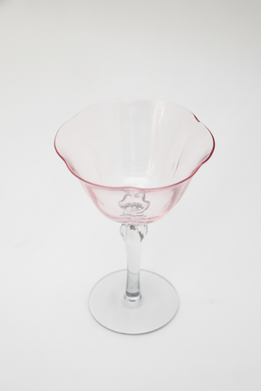 Taça de Vidro Coupe Califórnia 180ml - Rosa e Cinza