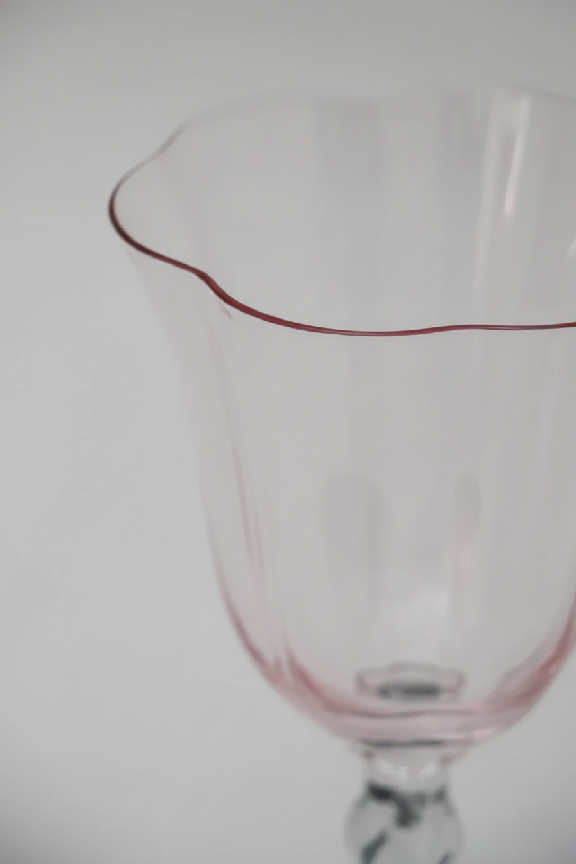 Taça de Vidro p/ Vinho Colorado 300ml - Rosa e Cinza