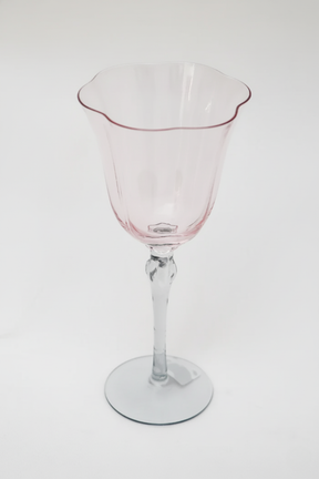 Taça de Vidro p/ Vinho Colorado 300ml - Rosa e Cinza