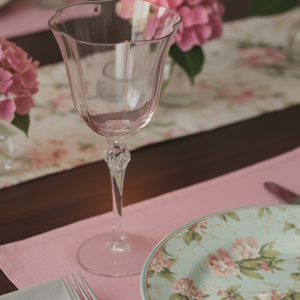 Taça de Vidro p/ Vinho Colorado 300ml - Rosa e Cinza