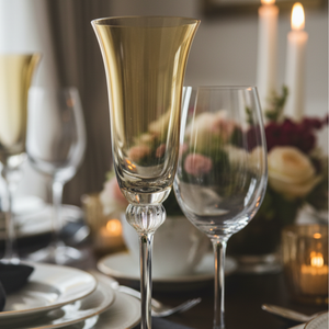 Taça de Vidro p/ Champanhe Espanha 180ml - Âmbar e Cinza