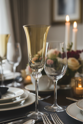 Taça de Vidro p/ Champanhe Espanha 180ml - Âmbar e Cinza