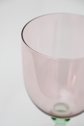 Taça de Vidro p/ Vinho Chile 360ml - Rosa e Verde