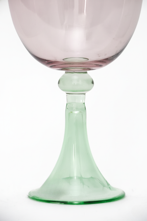 Taça de Vidro p/ Vinho Chile 360ml - Rosa e Verde