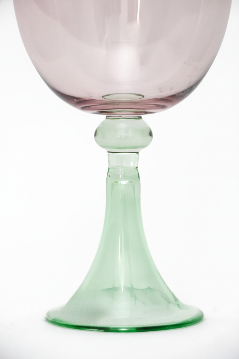 Taça de Vidro p/ Vinho Chile 360ml - Rosa e Verde