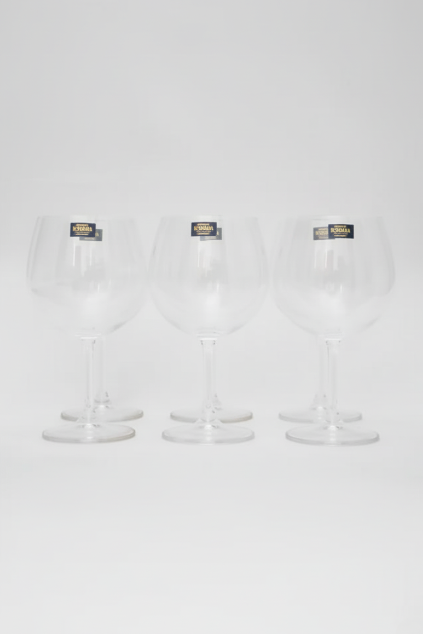 Jogo 6 Taças de Cristal p/ Gin 600ml Linha Bohemia, Lyor