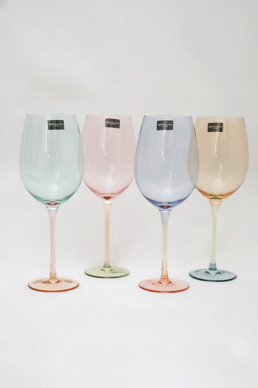 Jogo 4 Taças de Vidro p/ Vinho Burano 550ml, Fracalanza