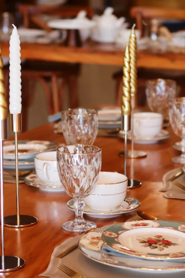 Jogo 6 Taças de Vidro p/ água Diamond com fio de Ouro 360ml, Lyor