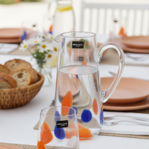 Jarra de vidro Pétala 1,2L- Laranja, Azul, Branca, Francalanza