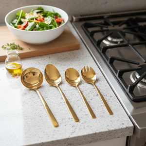 Conjunto 4 Talheres para Servir Vienna Dourado, Wolff