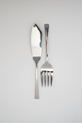 Conjunto 2 Peças Faca e Garfo para servir peixe Aço Inox Berna, Wolff