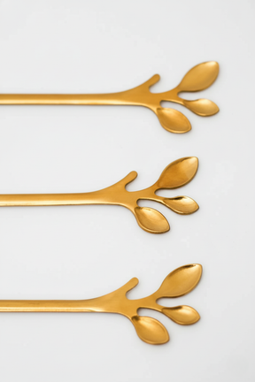 Conjunto 6 Talheres Aço Inox Leaves Dourado, Wolff