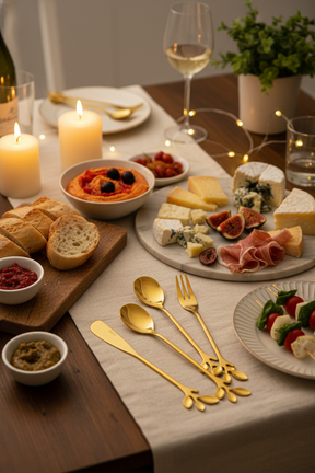 Conjunto 6 Talheres Aço Inox Leaves Dourado, Wolff