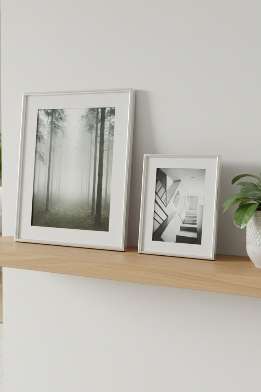 Porta Retrato em Metal Prata Mart