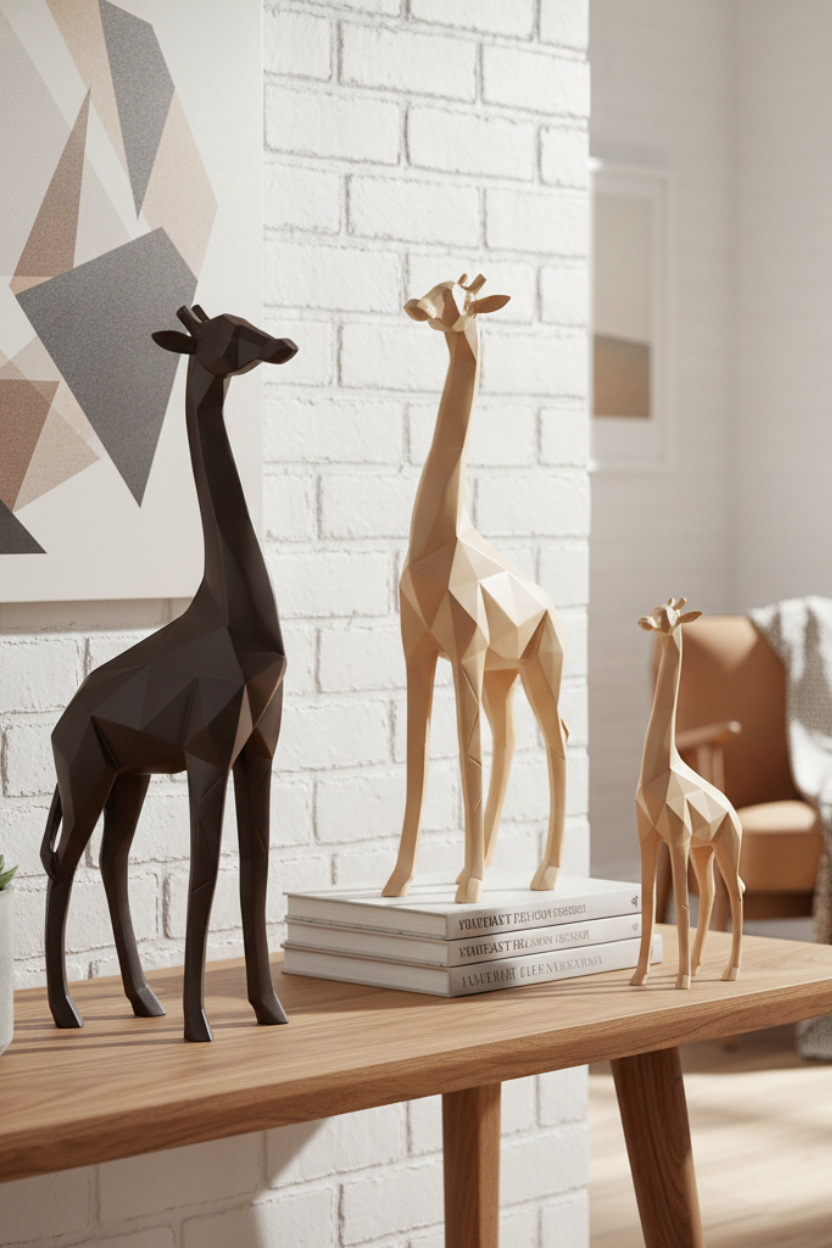 Escultura Girafa em Polirresina Mart