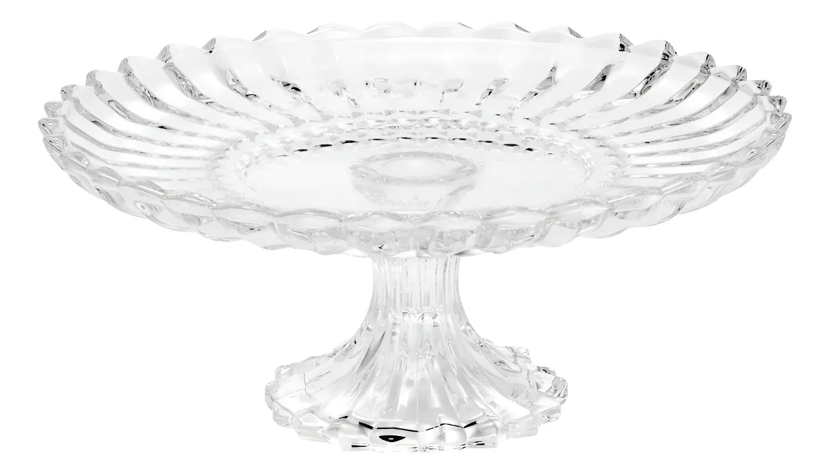 Prato para Bolo em Cristal com Pé Geneva Lyor