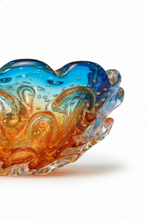 Murano em Cristal Âmbar e Azul